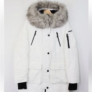 BCBG Generation Faux Fur Puffer Hooded Puffer Coat